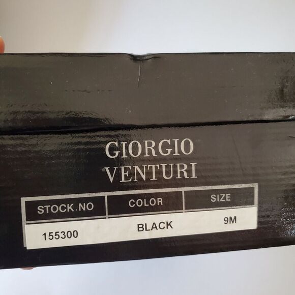 GIORGIO VENTURI‎ Black Men's Leather Cap Toe Oxford Shoes SZ 9 M Dress Payless - Picture 16 of 16